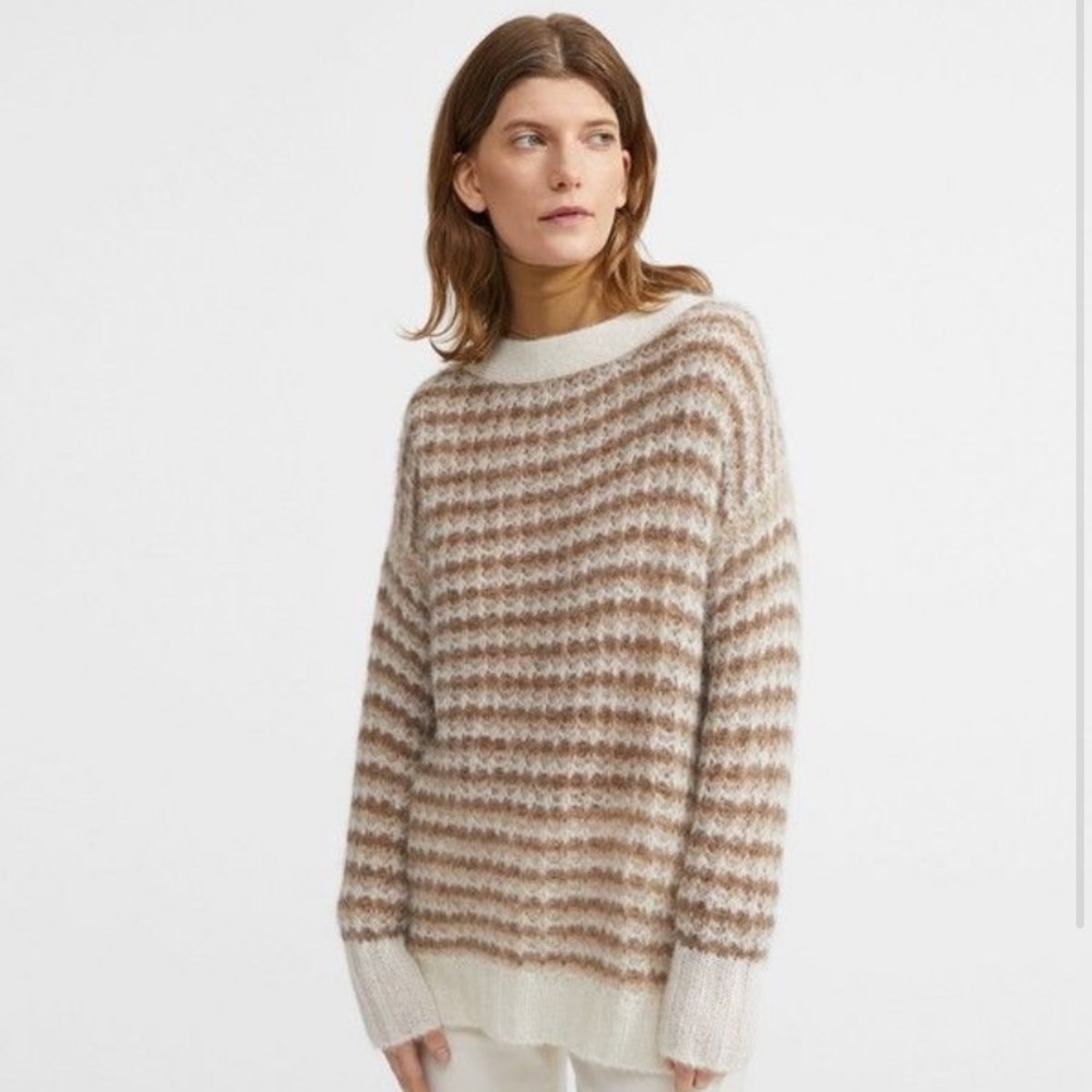 Theory Stripes Alpaca Wool Sweater